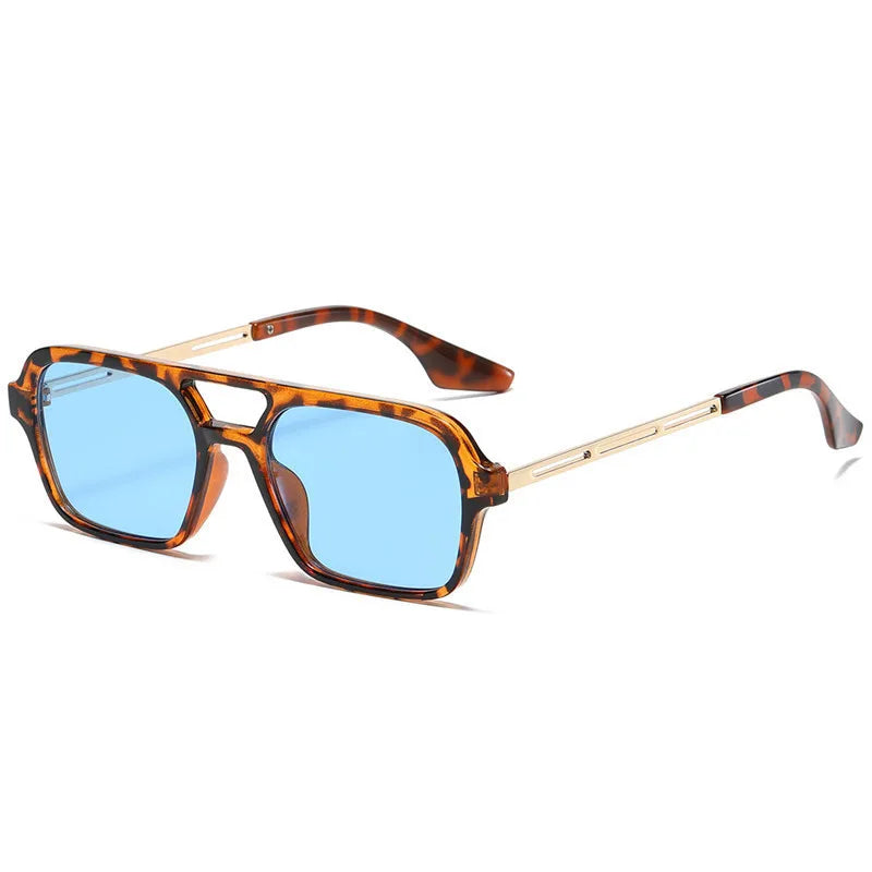 Square Small Frame Double Beam Sunglasses
