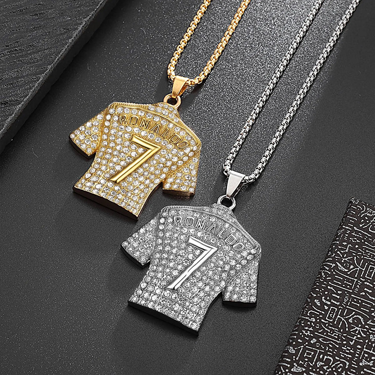 Hip Hop Style Number 7 Jersey Zircon Pendant Alloy Necklace