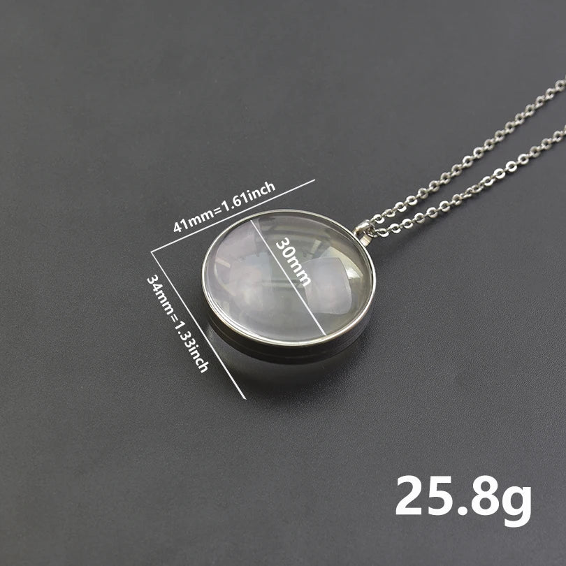 1Pc 10-45mm Round Memory Coin Bezel Locket Pendant Necklaces