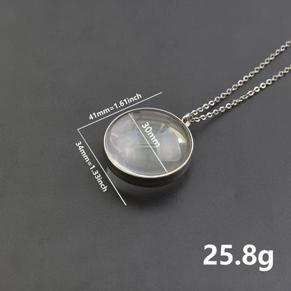 1Pc 10-45mm Round Memory Coin Bezel Locket Pendant Necklaces