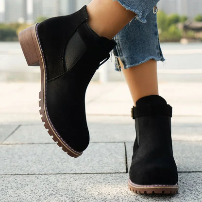 High Quality Belt Buckle Plus Size Modern Round Toe Naked Boots