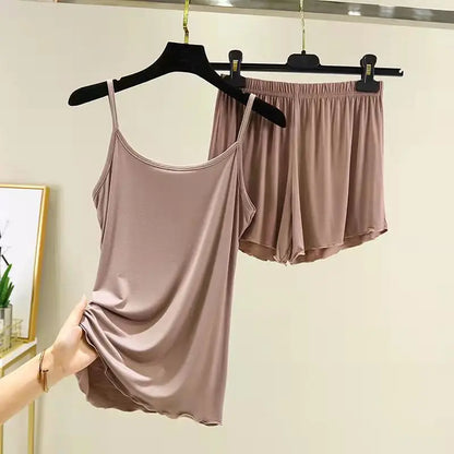 Lounge Sleeveless Camisole Shorts Pajamas Sleepwear Set