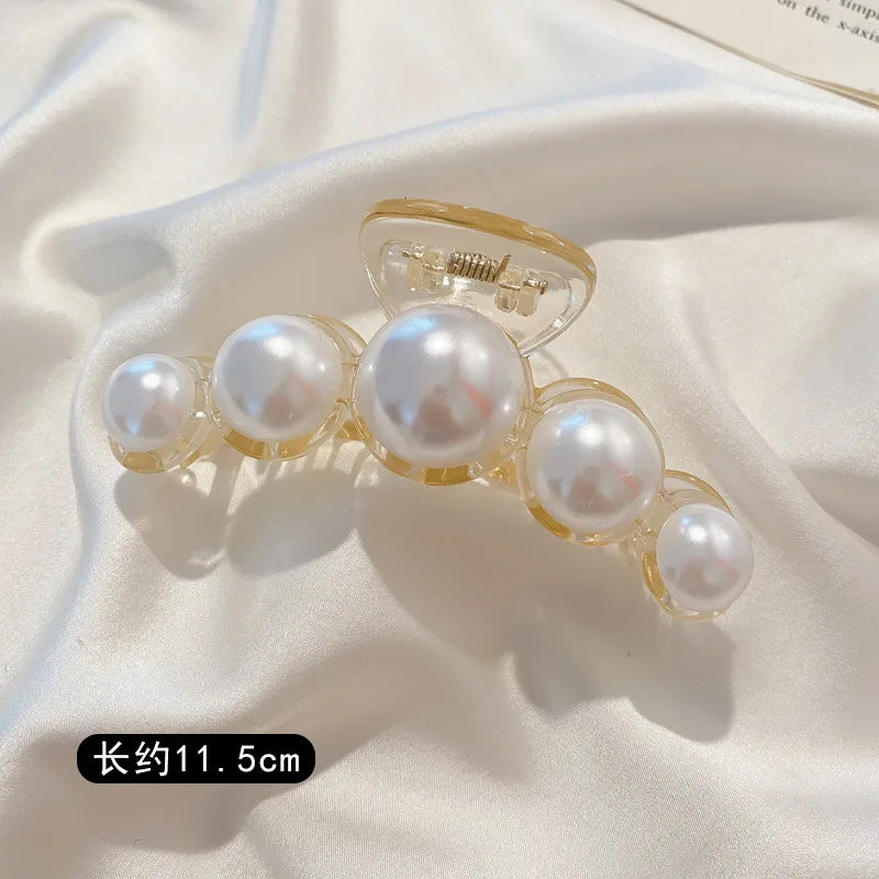 Simulated Pearl Hair Claws Hair Clips