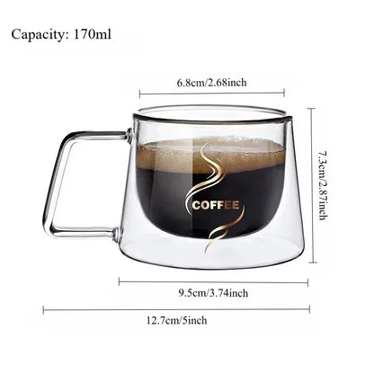 Double-Wall Heat-Resistant Glass Espresso Cup