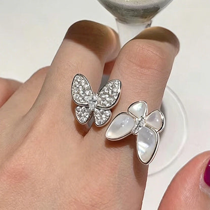 Natural Stone Butterfly Zircon Rings