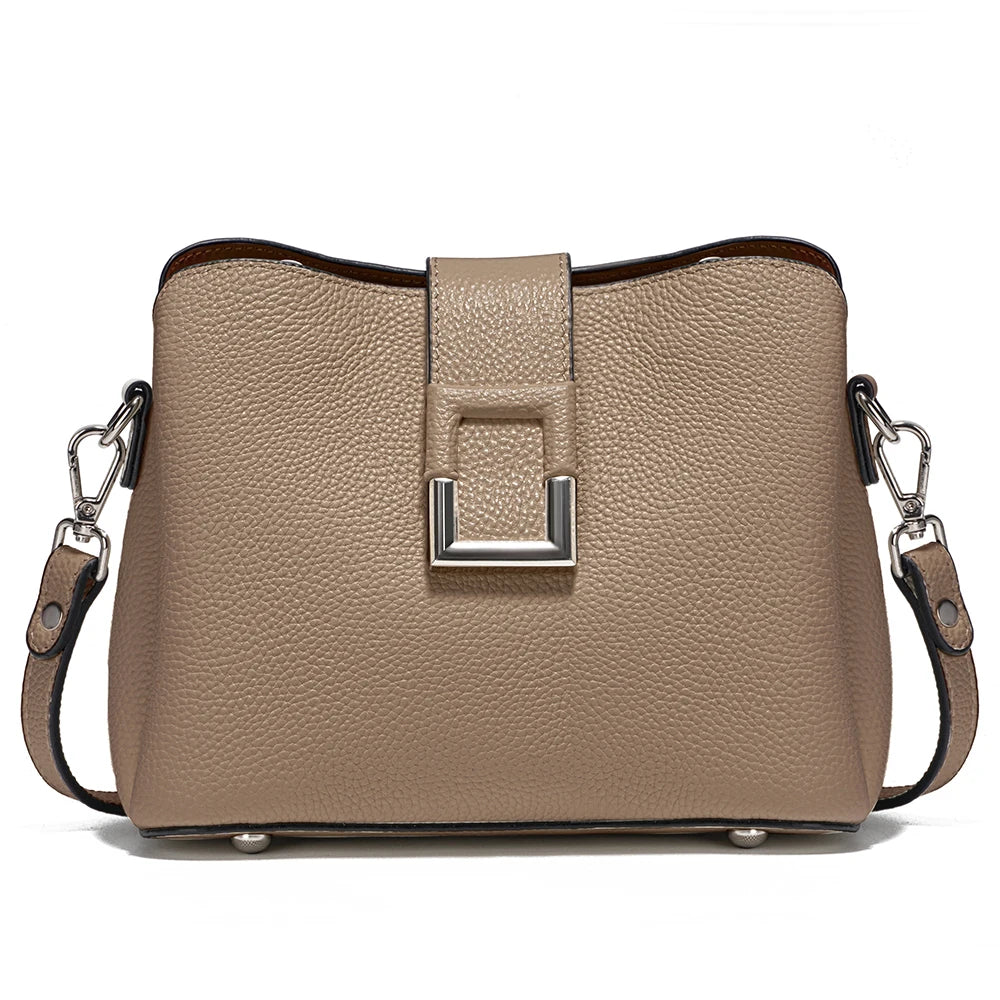 Genuine Leather Noble Shopper Shoulder Large Bucket Bag
