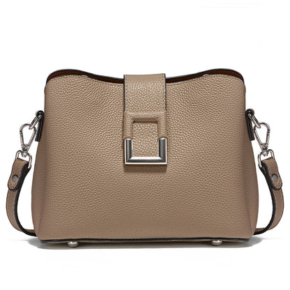 Genuine Leather Noble Shopper Shoulder Large Bucket Bag
