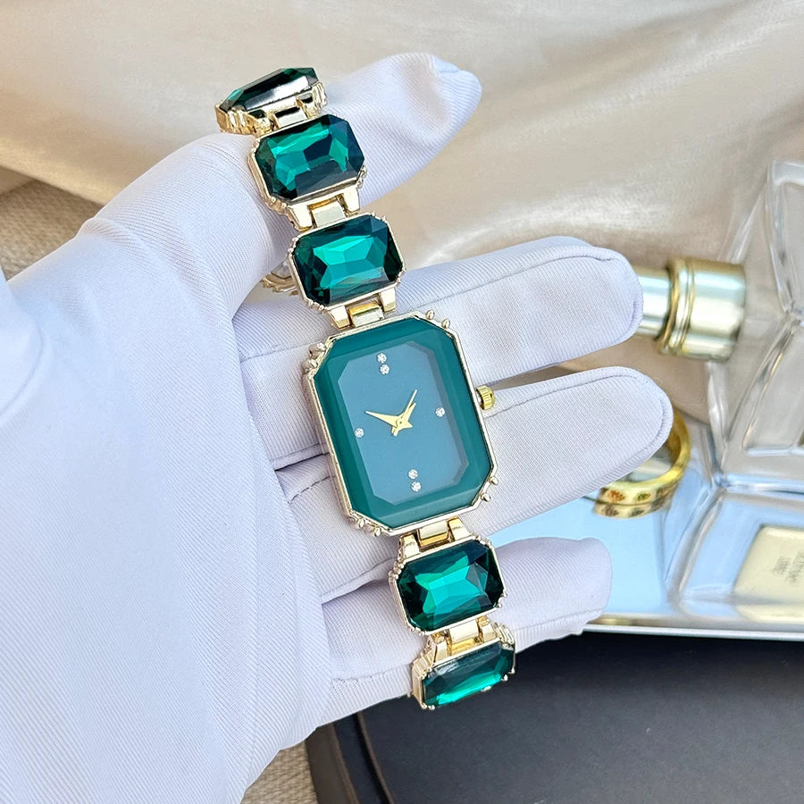 Rhinestone chain rectangular color case rhinesto watch