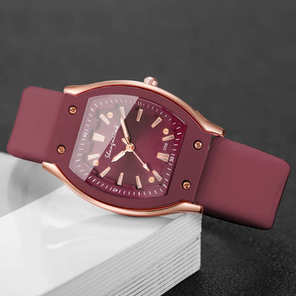 Silicone Strap Simple Dial Quartz Wristwatch
