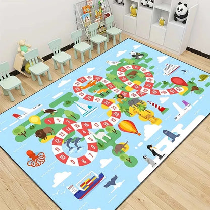 Snakes and Ladders Game Pattern Carpet Floor Mat