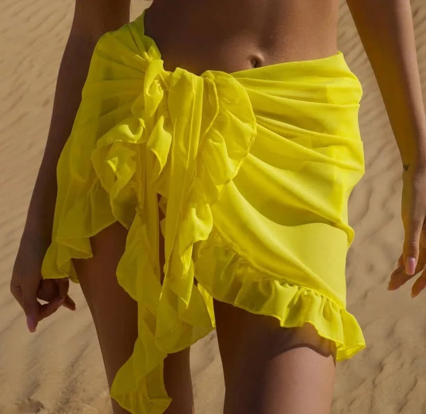 Ruffle Bikini Cover Ups Short Skirt