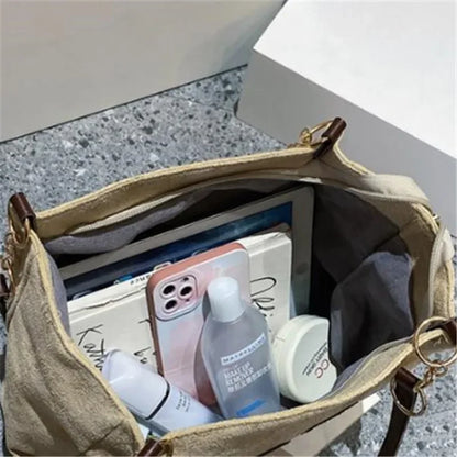 Letters Tote Canvas Campus Handbag Bolsa