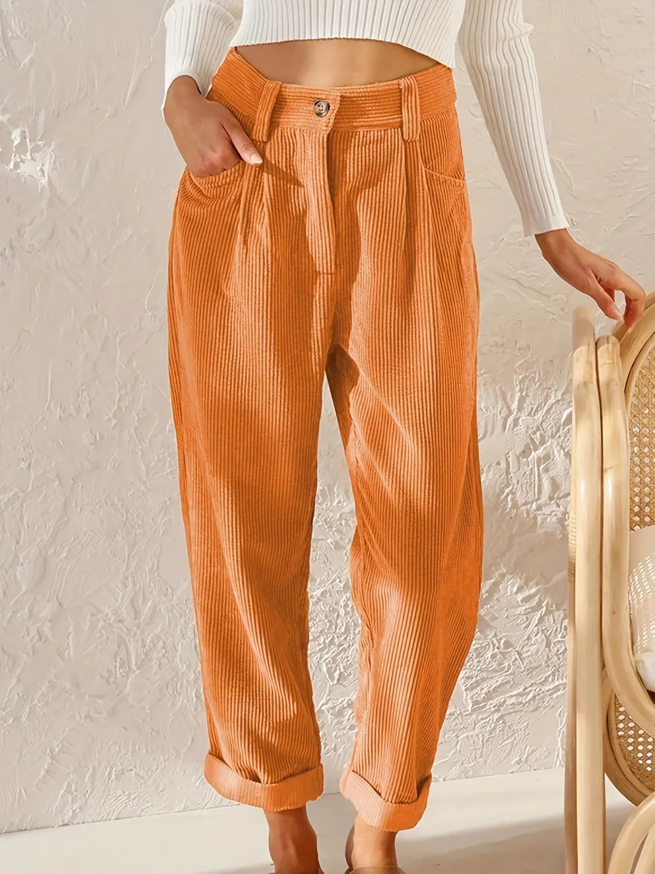 Fall Corduroy Straight Leg Pants
