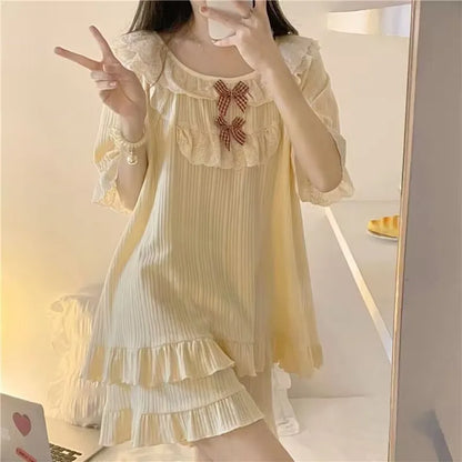 Short-Sleeved Casual Homewear Pajamas