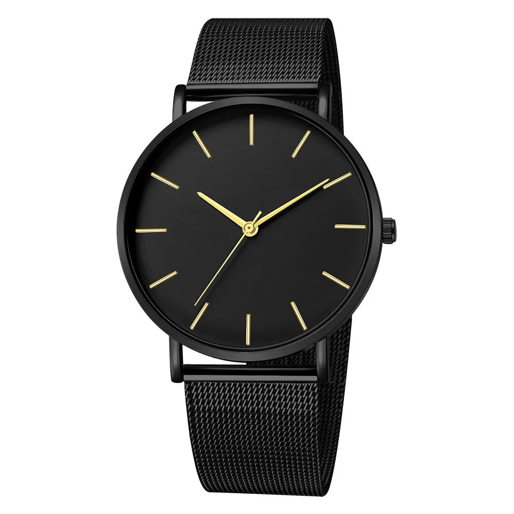 Luxury Metal Mesh Quartz Elegant Rose Gold Wristwatch