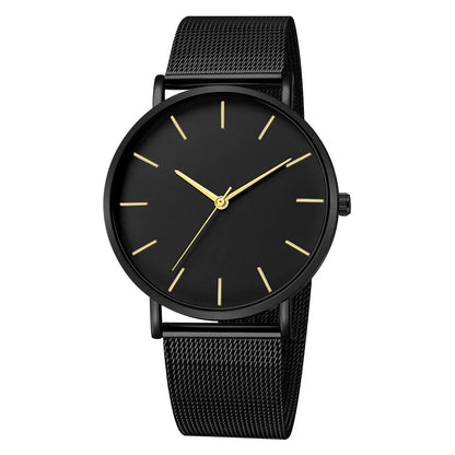 Luxury Metal Mesh Quartz Elegant Rose Gold Wristwatch
