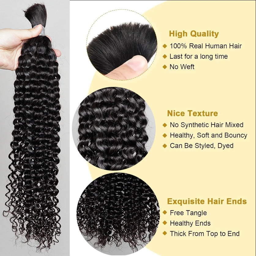 100% Human Hair Bulk Extensions