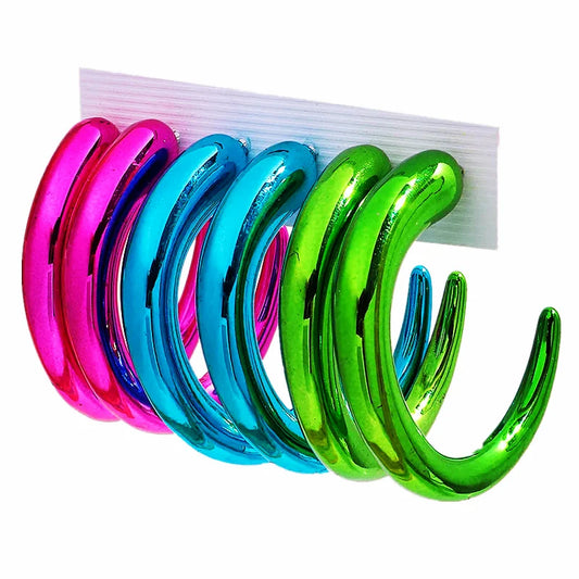 FishSheep Trendy Acrylic Geometric Circle Hoop Earrings Set