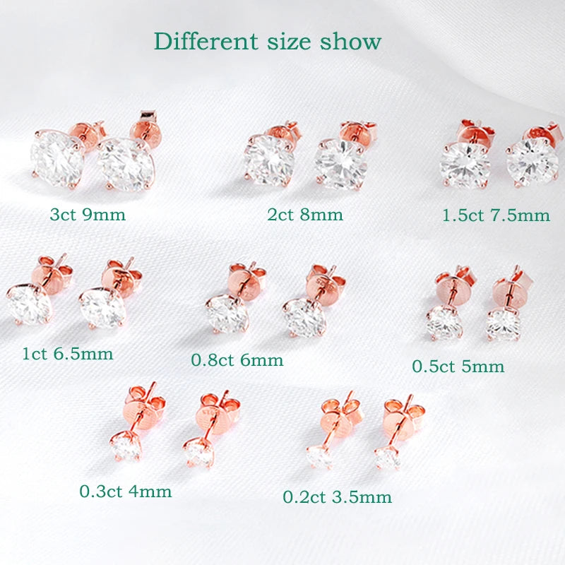 DANA Rose Gold Color Moissanite Stud Earrings