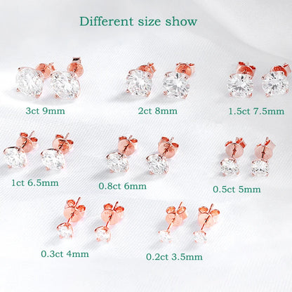 DANA Rose Gold Color Moissanite Stud Earrings