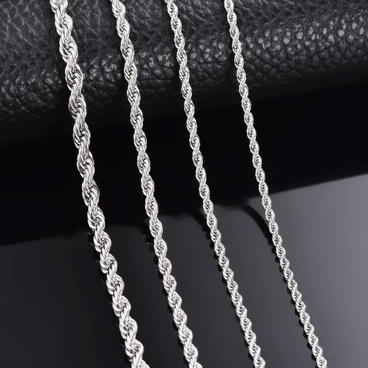 925 sterling silver Rope Chain Necklace