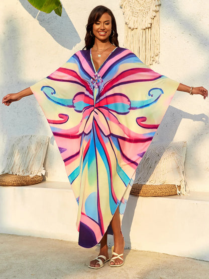 Stylish Caftans Plus Size Beach Cover Up Swimsuit Dresses