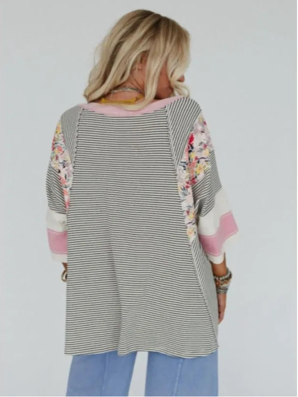 Plus Size 1XL-5XL 3/4 Sleeve Sexy Pullovers T-shirts