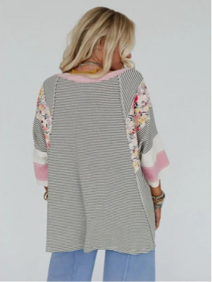 Plus Size 1XL-5XL 3/4 Sleeve Sexy Pullovers T-shirts