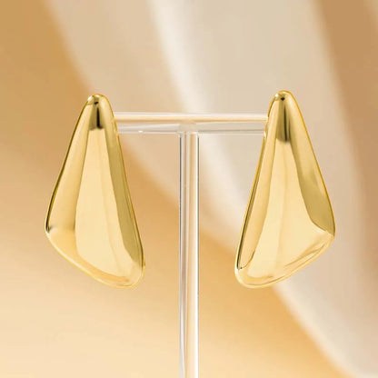 Vintage Punk Smooth Metal Stud Earrings
