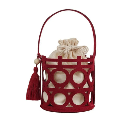 Candy Bags Red Chinese Style Felt Handbag