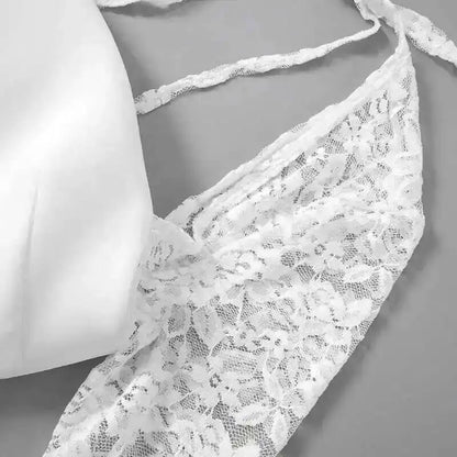 Vestido corto sexy sin espalda con cintura ajustable