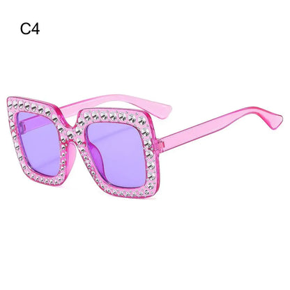 Square Glitter Children Diamond Sunglasses