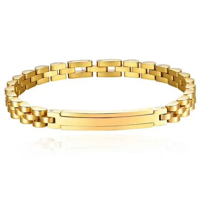 6MM Laser Logo Personalized Stainless Steel Strap Bracelet