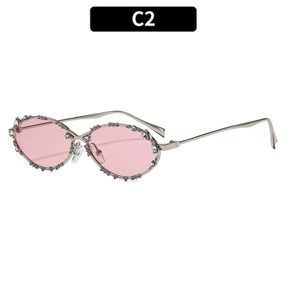 Diamond Luxury oval Rhinestone Sun Glasses