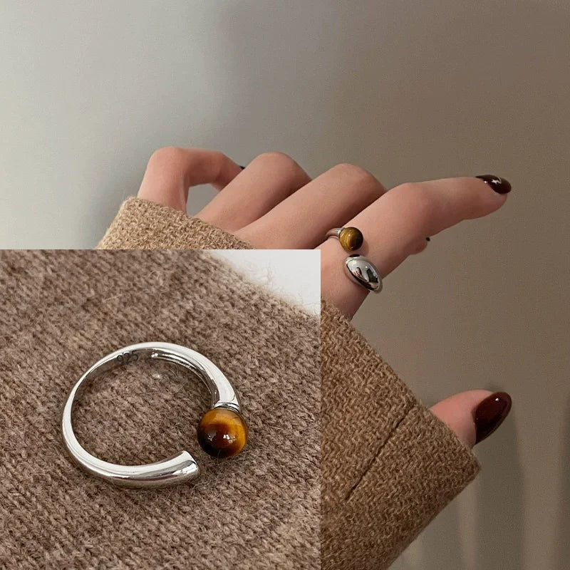 925 Sterling Silver Geometry Crystal Ring