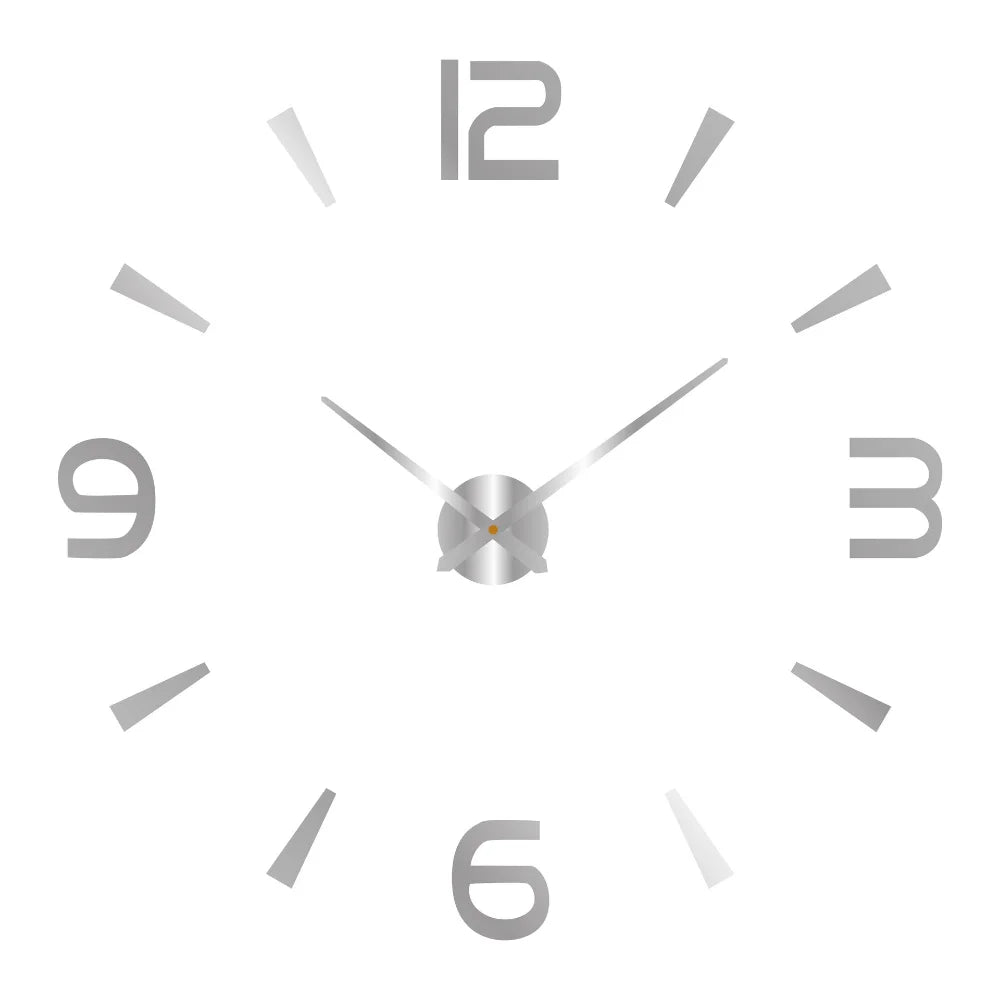 Large Wall 3D DIY Quartz Acrylic Mirror Stickers Clocks
