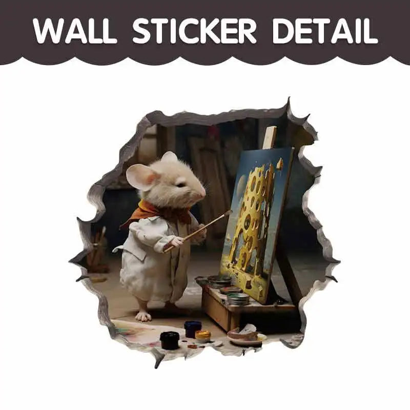 Cartoon Cute Little Mouse Hole Wall Stickers
