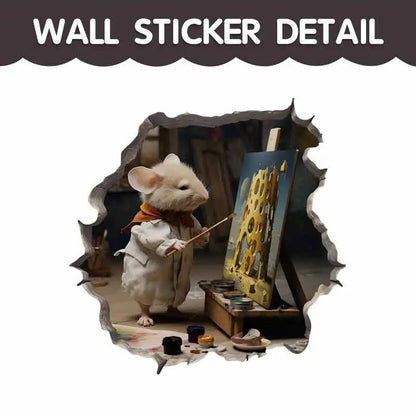 Cartoon Cute Little Mouse Hole Wall Stickers