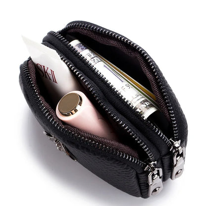 Coin Purse Genuine Leather Mini Pouch Storage Bag Small Wallets