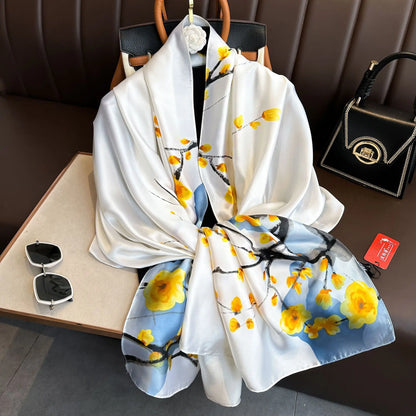Luxury Silk 180X90CM Long Scarf Popular Silk Headscarf  Shawl