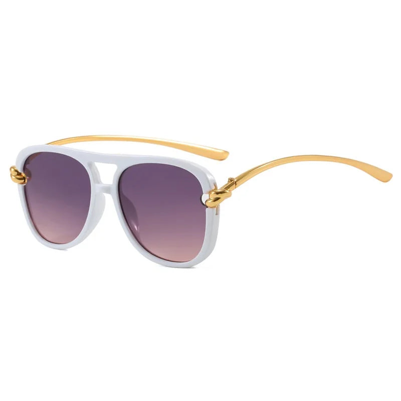 Vintage Knot Leg Oversize Square Cat Eye Sunglasses