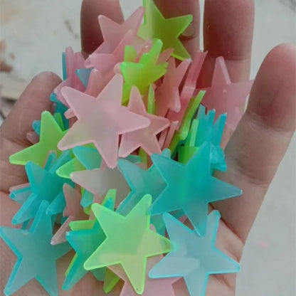 50/100pcs 3D Glow in the Dark Stars Moon Wall Stickers Luminous