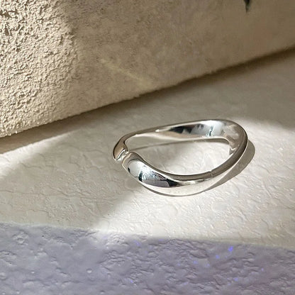 925 Sterling Silver Retro Hollow Wave Punk Hiphop Bohemia Rings