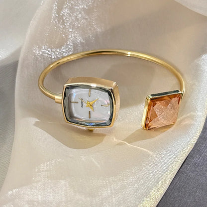 Big Diamond Bracelet Small Sugar Cube High-end Sense niche Quartz Watch
