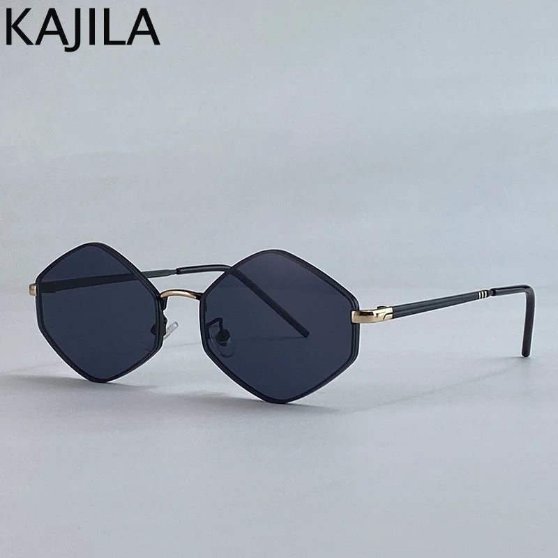 Small Frame Hexagon Punk Sunglasses