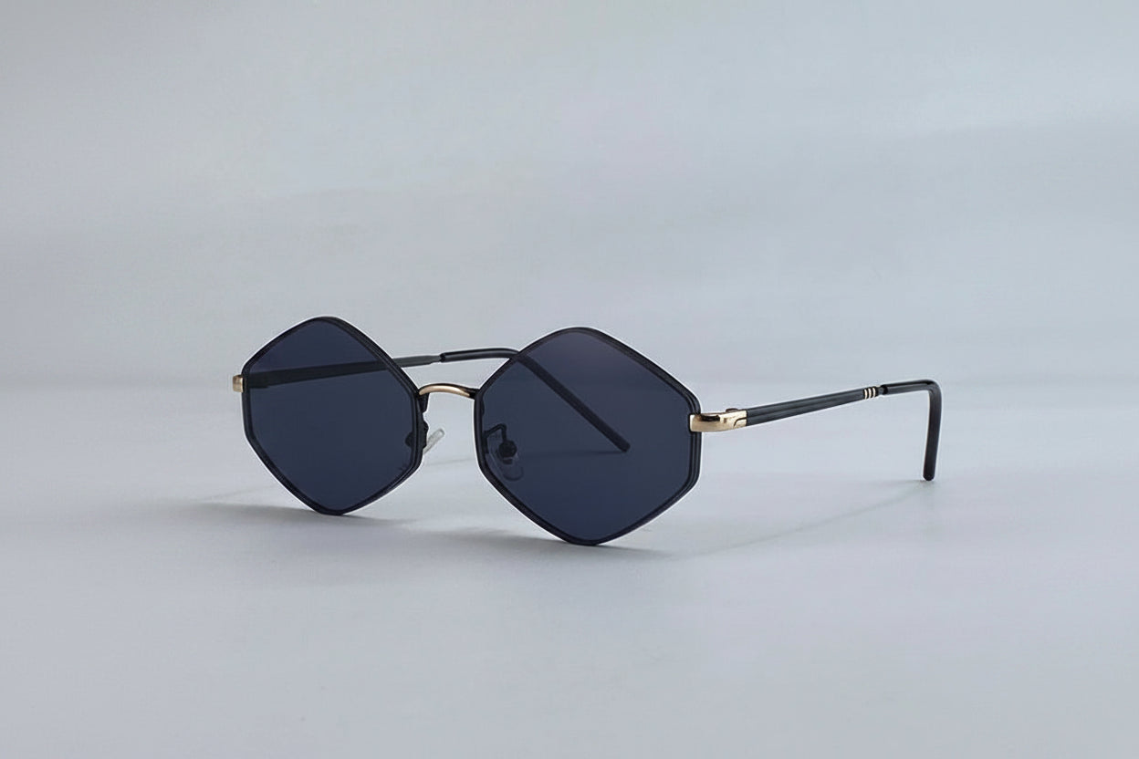Small Frame Hexagon Punk Polygon Sun Glasses