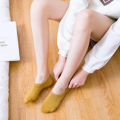 5Pairs Slippers Cotton Invisible Socks