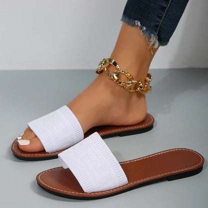 Luxury Flat Open Toe Slippers