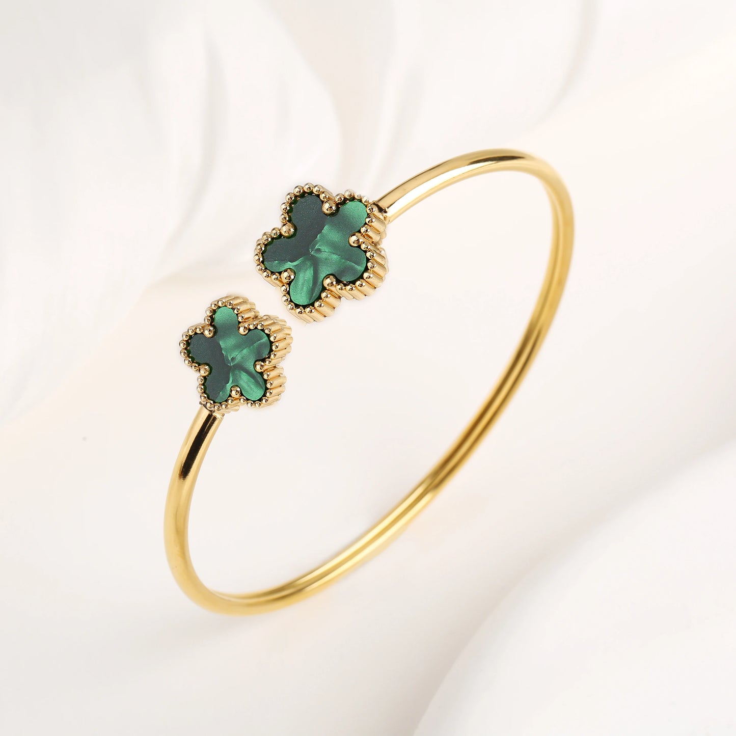 Shell Five-Leaf Flower Stainless Steel Bracelet