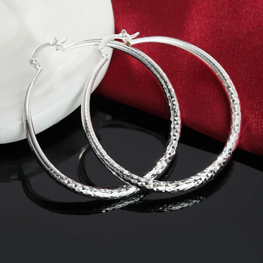DANA 925 Sterling circle hoop Earrings